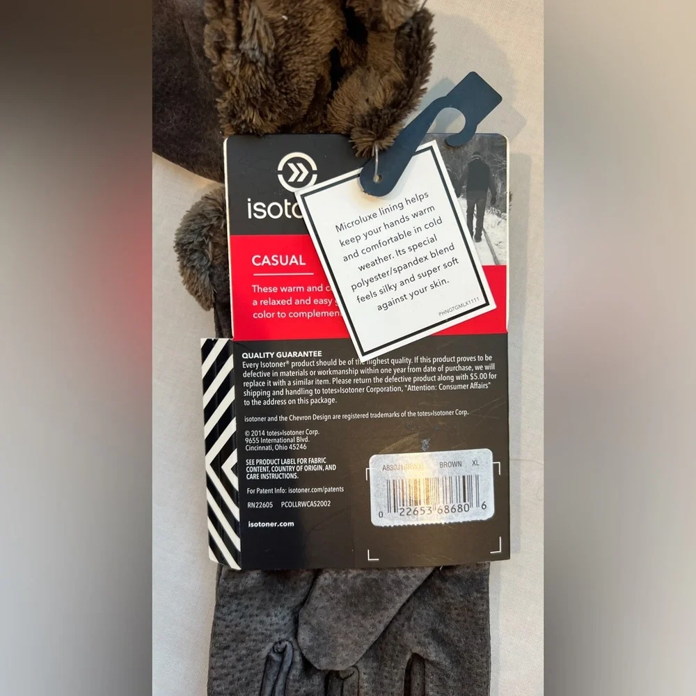 Isotoner Women's Dark Brown Casual Gloves - Picture 4 of 4